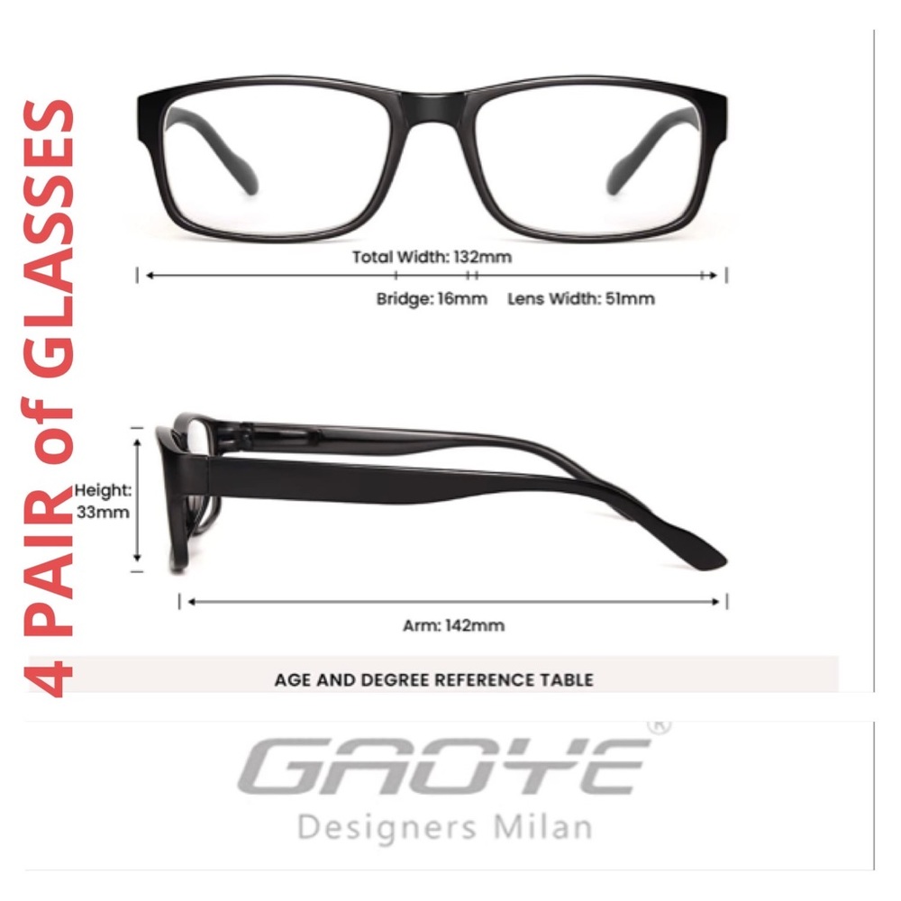 NWT +1.25 Reading/Computer Glasses•4 PAIR•